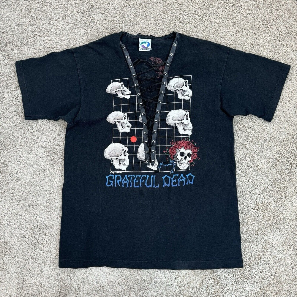 Vtg 1993 Grateful Dead Tee‎ Sz L Liquid Blue What A Long Strange Trip Its Been